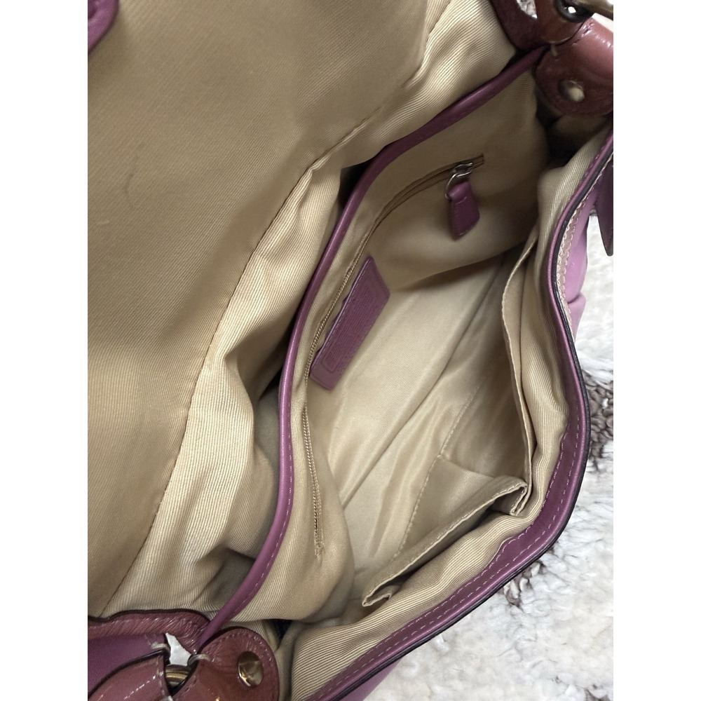Y2K VTG Rare Coach Flap Soho Big Buckle Shoulder Bag Pink‎ Purple Purse F15204 - Picture 9 of 16